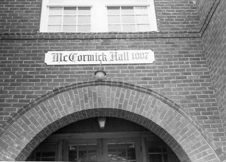 McCormick Hall sign located above the entrance.