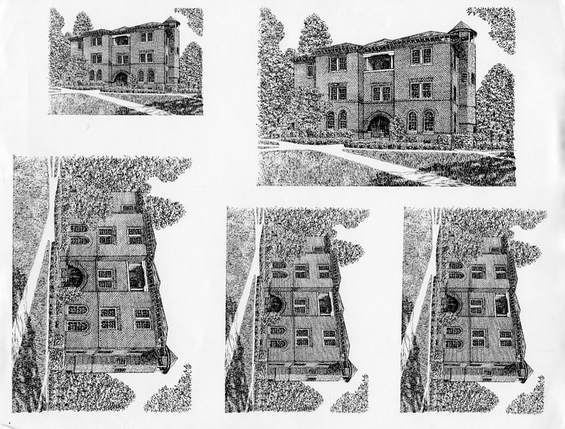 Sketches of McCormick Hall.