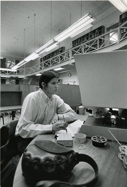 Student working, circa 1970s-1980s.