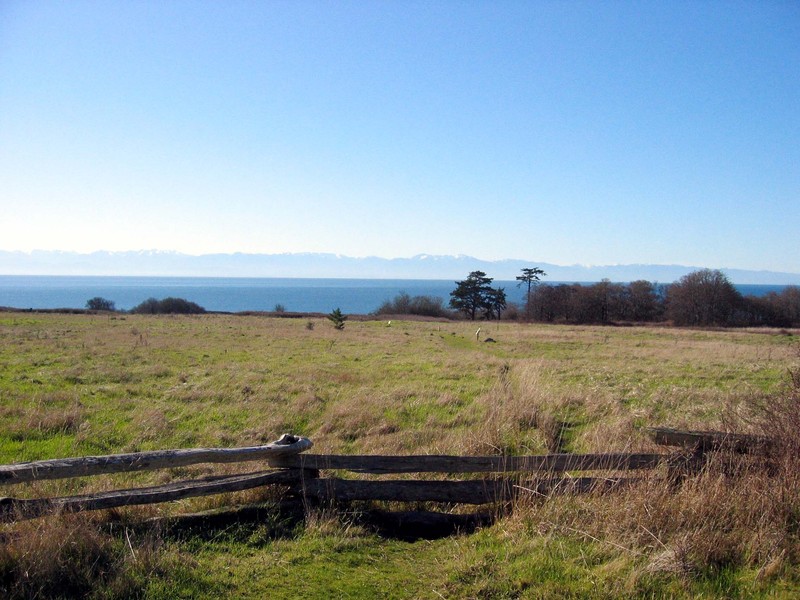 The view of the Puget Sound from the Belle Vue Sheep Ranch site. It was here that "Pig War" began in 1859.