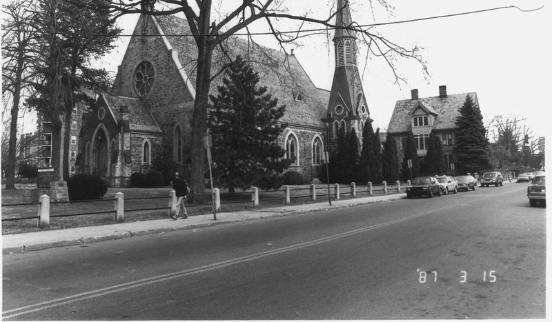 The Stamford Unitarian Universalist in 3/1987 as photographed by the Connecticut Historical Commission