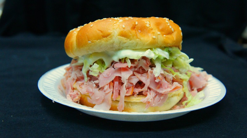 The signature Sugar-Flaked Ham Sandwich