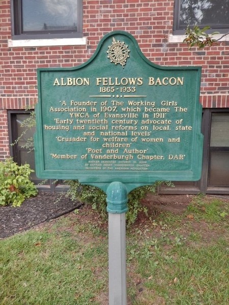 The historical marker is located just outside the YMCA building. Photo: The Historical Marker Database