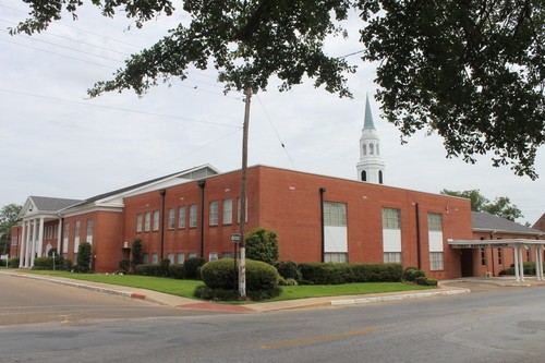 The back end of the main building, containing the children's ministries.