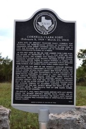 The marker for Cornelia Clark Fort. Located near Merkel, Texas