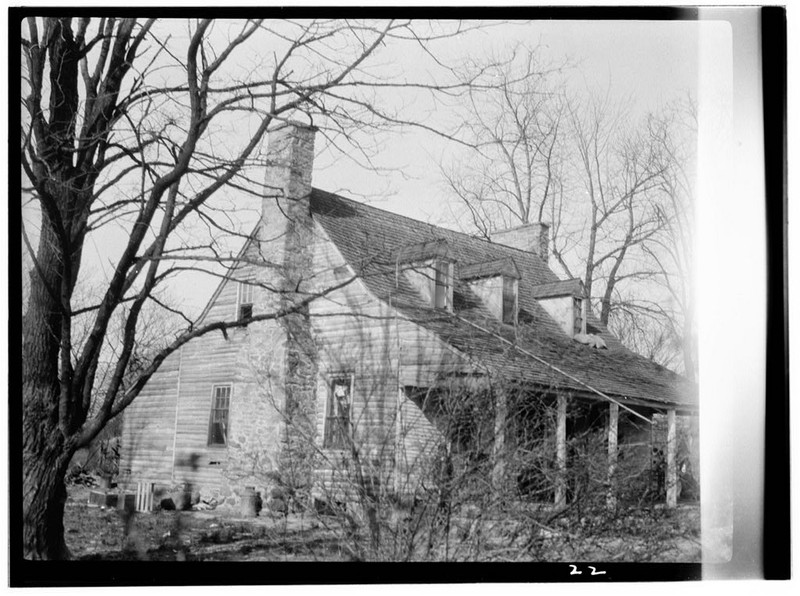 View of exterior of Mount Gilead house in 1930s from HABS documentation