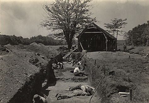 Men working at Indian Knoll under the Works Progress Administration. 