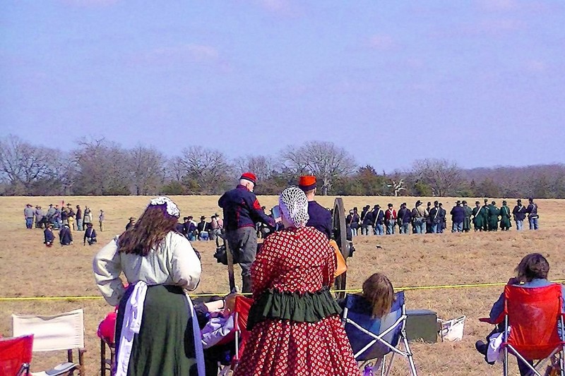Picture of the Battle Re-enactment in Yale, Oklahoma.