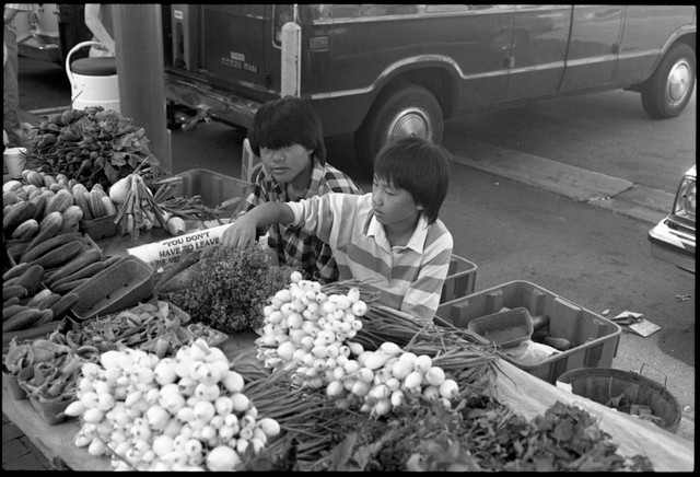 Vendors at the St. Paul Farmer's Market in Lowertown (1988)