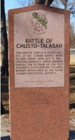 Image of the Historical Marker of the Battle of Chusto-Talasah. The image is from The Historical Marker Database