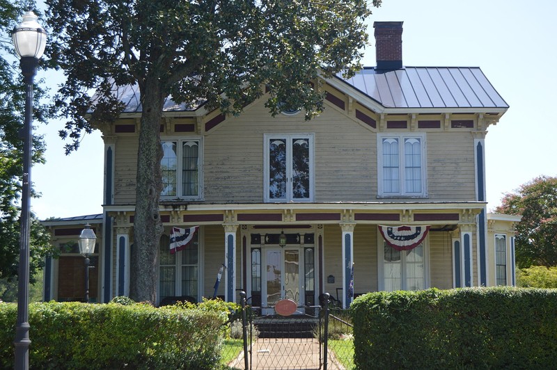 The Italianate exterior of Shadow Lawn was completed in 1870 and the home was once part of the Mineral Springs Hotel.