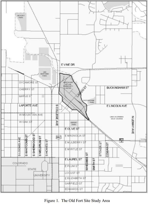 Mapped location of the old fort site