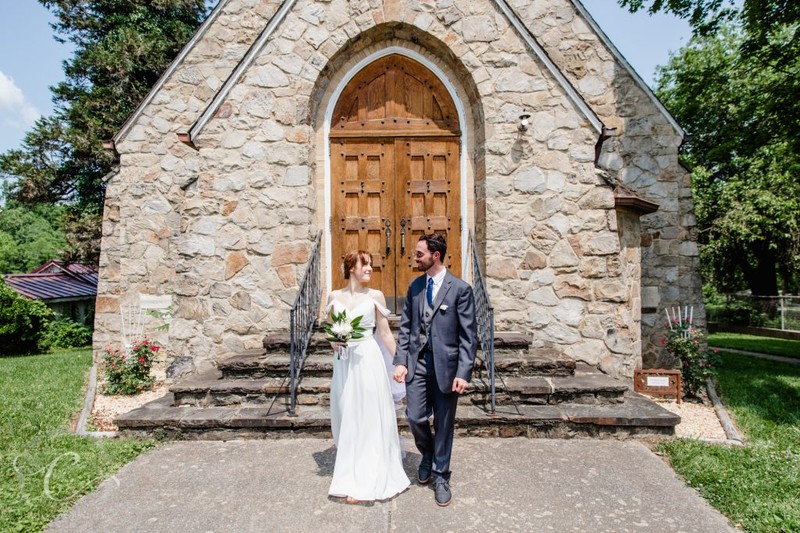 Couple outside of St. Peter's Lutheran Church