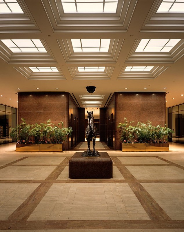 An atrium in the Huntington Center.