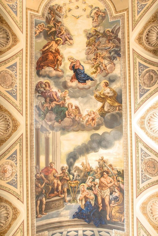 Murals on the ceiling, above the nave.