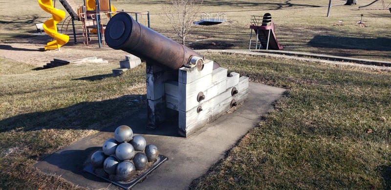 Upclose of one of the cannons