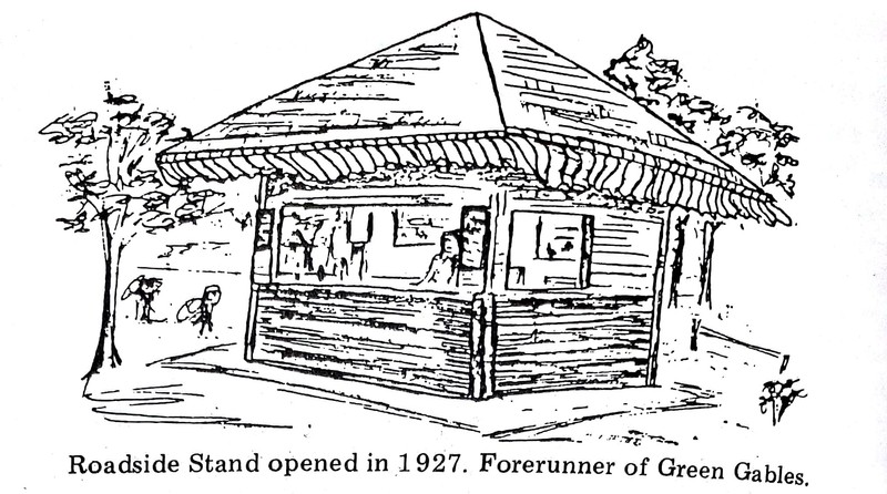 Artist’s rendering of the original sandwich stand. From The History of Jennerstown
