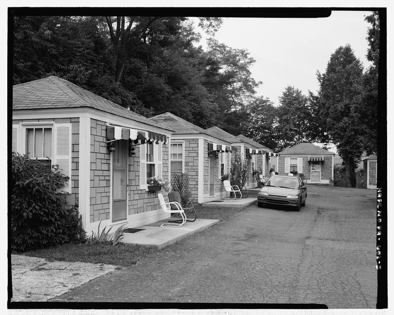 The view of the cabins along the east side.