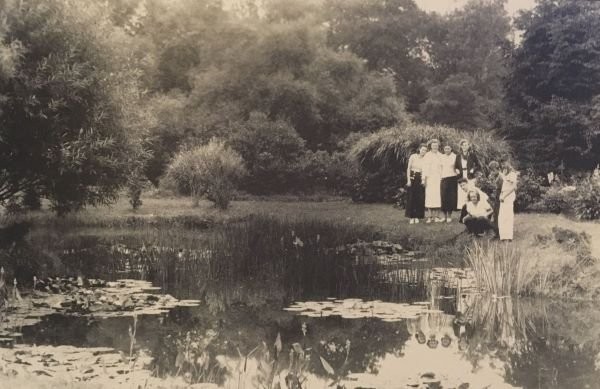 A family posing outside of the Park's man-made lake. The Park's picturesque setting was used to help market the Park as "A Mountain Playground" in the early days.

"Croushore"