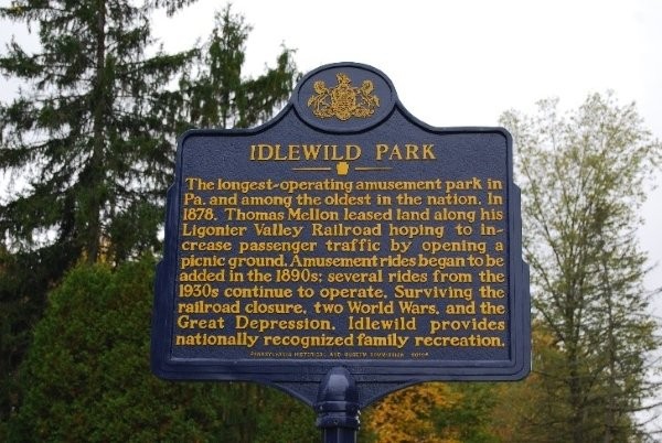 The Pennsylvania historical marker for Idlewild. The park’s status as the longest running amusement park in Pennsylvania and the 3rd oldest in the nation helped to earn this distinction.

"Wintermantel"