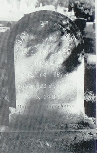 Dr. James Breathed's gravestone in Saint Thomas' cemetery, the epitaph of which has since faded, making the quote attributed to Confederate General Robert E. Lee illegible. Courtesy of Find-A-Grave.com.