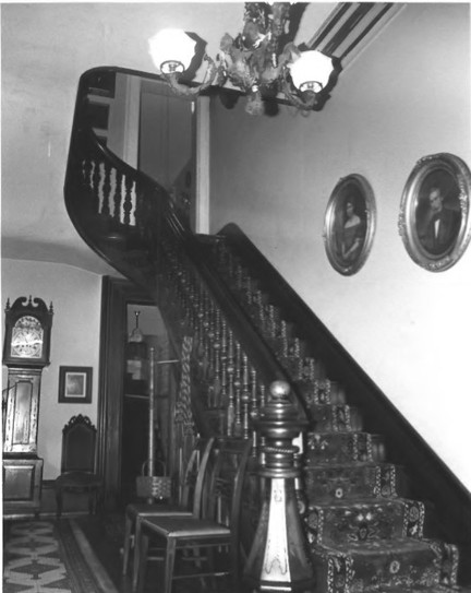 Entry staircase in Judge Cyrus Ball House (Harry Mohler 1982)