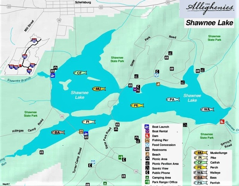 Map of Shawnee State Park (see additional information link as well).