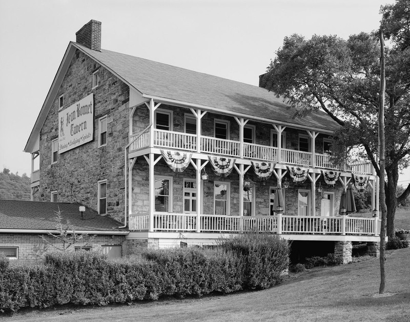 A side view of the Jean Bonnet Tavern taken in 2005.  Courtesy of Wikipedia.