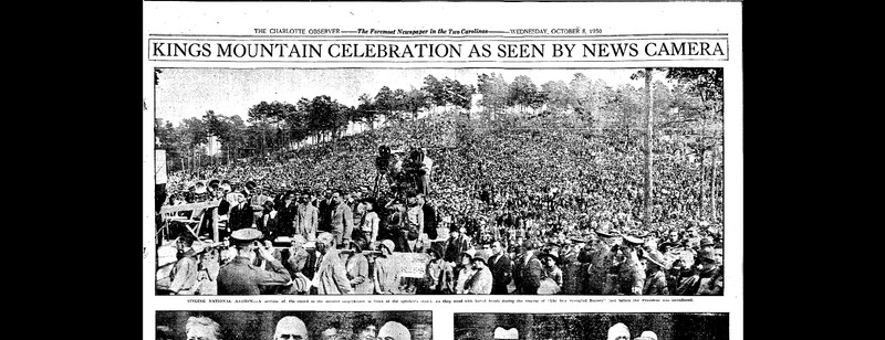 Picture from the celebration in the Charlotte Observer on October 8, 1930.  
