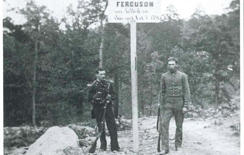Sign on Ferguson's grave during the 1880 Centennial Celebration. 