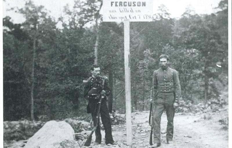 Sign on Ferguson's grave during the 1880 Centennial Celebration.