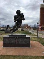 Pictured here is Billy Sims' Heisman statue. Sims won the Heisman in 1978 after leading the nation in rushing yards.