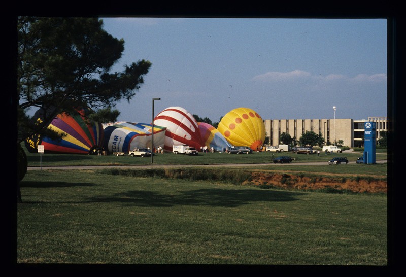 Hot air balloons in front of Madison Hall