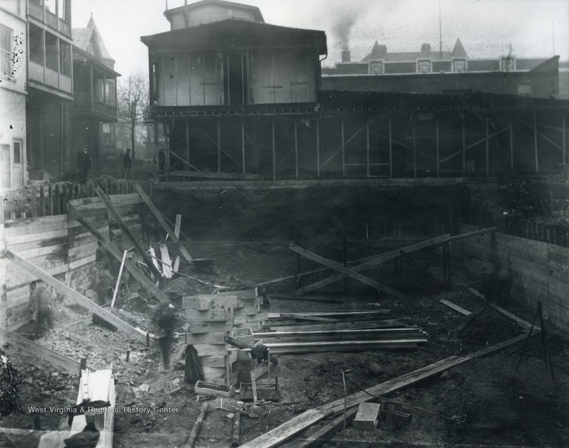 Undated photo of excavation at the former site of the Wallace House.