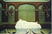 The "recumbent statue" of Robert E. Lee lying asleep on the battlefield - sculpted by Edward V. Valentine 