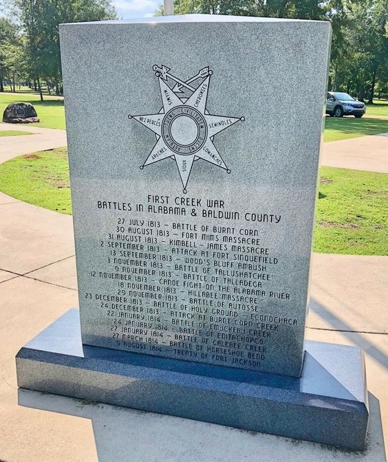 This is the back side of the marker with each battle engraved.

