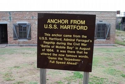 This is the sign in front of the anchor with a very brief history of the U.S.S Hartford.
