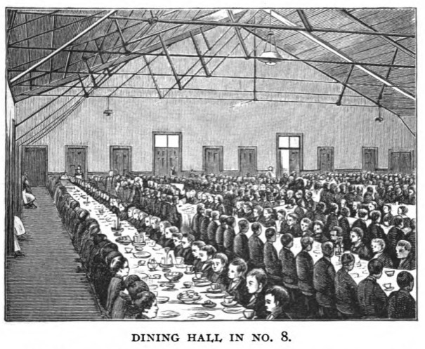 1888 illustration of Lafayette's dining hall.