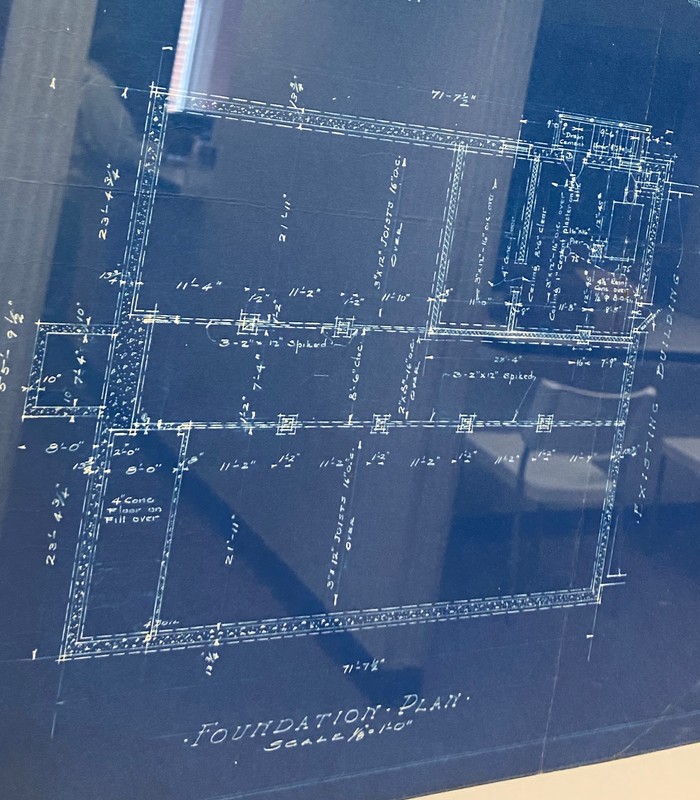 Blueprint for the original design of the Havre de Grace Colored School