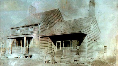 A very early photograph of the house ca. 1880. Notice the absence of the enclosed porch, added later in the 20th century.