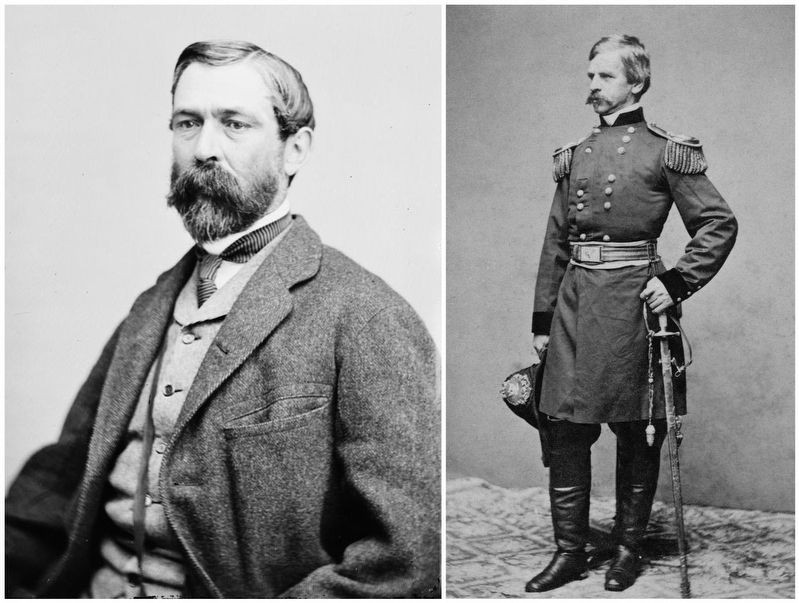 Confederate Major General Richard Taylor (right) and Union Major General Nathanial P. Banks (left) exchanged victories and defeats at both Mansfield and Pleasant Hill.
(Photo obtained from Historical Markers Database website)