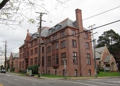 Hobart Hall, view from the northwest, showing the Chapel adjacent to Hobart Hall