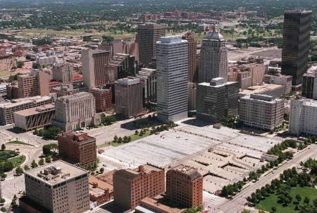 Downtown Oklahoma City before MAPS project.