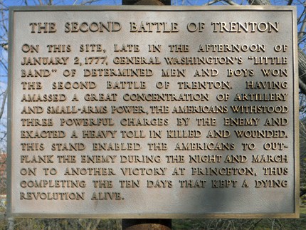 A monument set in place with a brief summary of the heroics that took place during this battle.