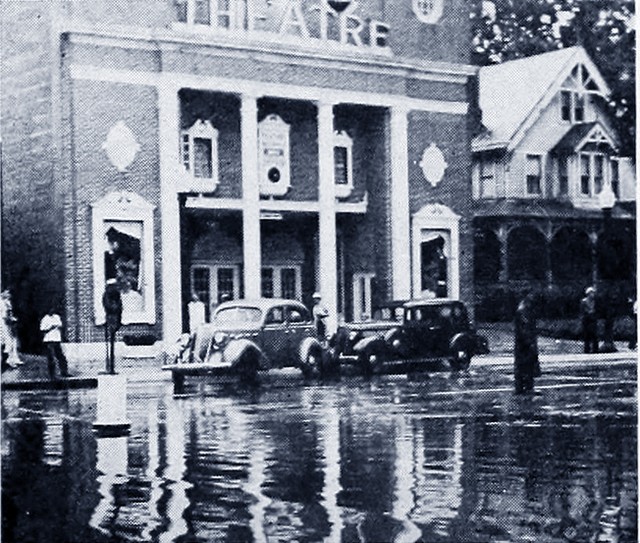 Photograph of the Avon Theatre During the Showing of "The Rains Came," Ironically During a Powerful Rainstorm, Courtesy of CinemaTreasures.Org Creative Commons