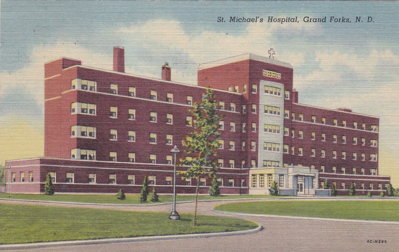 Drawing of Saint Michael's Hospital in 1957