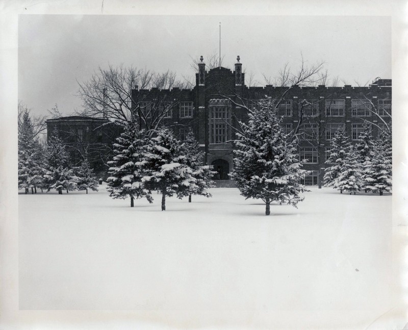 Merrifield Hall in the winter of 1929.