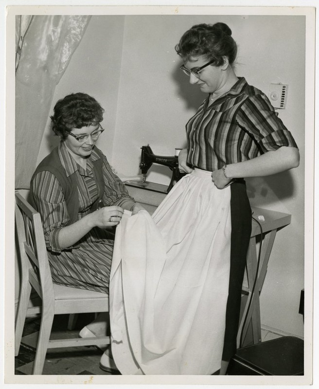 Larimore students showcasing dorm life of Wesley College. Photo courtesy of Elwyn B. Robinson Department of Special Collections, University of North Dakota. UAP28946.