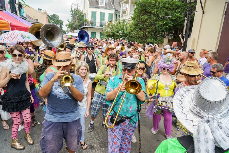 A brass band playing at Southern Decadence