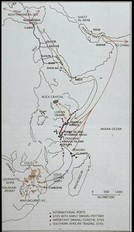 This is a photograph of an old map of the Swahili Trade route. This trade route is one the most relevant to Somaliland. This route would lead to China through the Indian Ocean and into the rest of Africa by land. Another popular trade route used in t